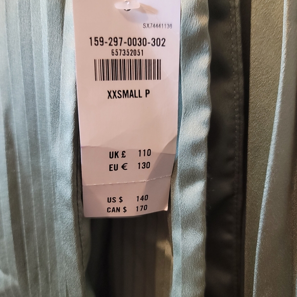 NWT Abercrombie & Fitch Giselle Pleated Jumpsuit Size XXSP - Green - Picture 7 of 11